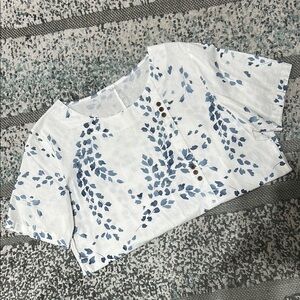 Floral Button-Accent Top